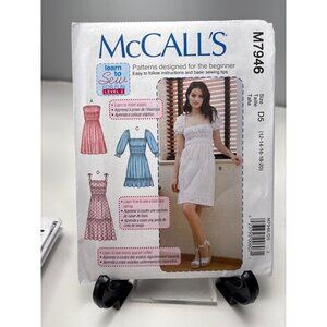 McCalls M7946 Dress Patterns Sewing Size 12 14 16 18 20 Uncut